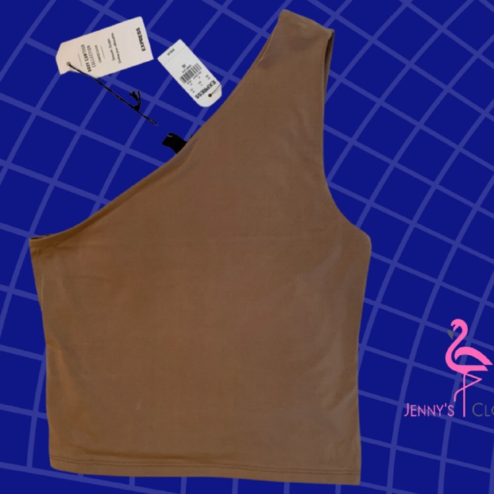 Express, Size X-Small, Tan One Shoulder Tank - Picture 1 of 4